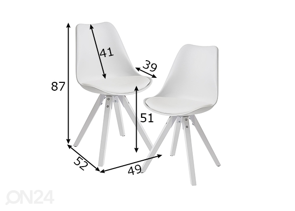 Обеденные стулья Scandinavish, 2 шт размеры