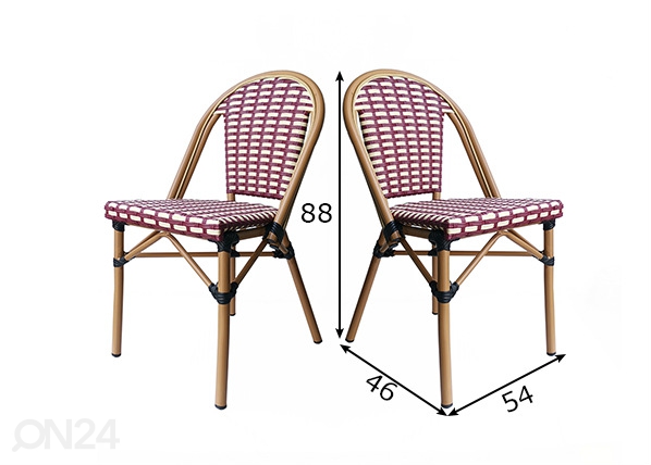 Обеденные стулья Sit, 2 шт размеры