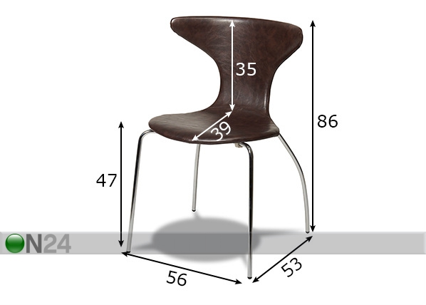Обеденные стулья Suki, 4 шт размеры