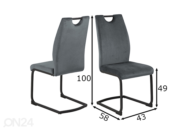 Обеденные стулья Tina, 2 шт размеры