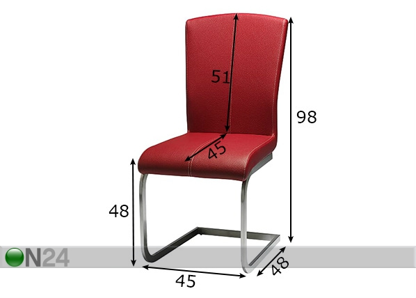 Обеденные стулья Tolouse, 2 шт размеры