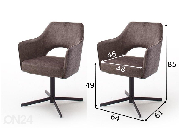 Обеденные стулья Valletta, 2 шт размеры