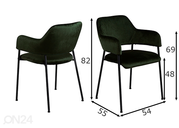 Обеденные стулья Wonk, 2 шт размеры