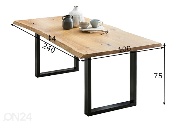 Обеденный стол 100x240 cm размеры