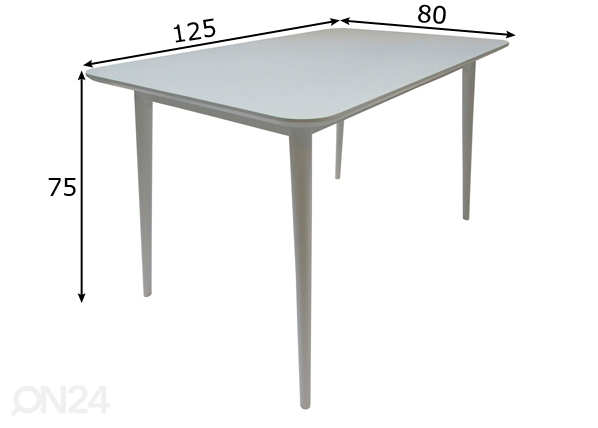 Обеденный стол 125x80 cm размеры
