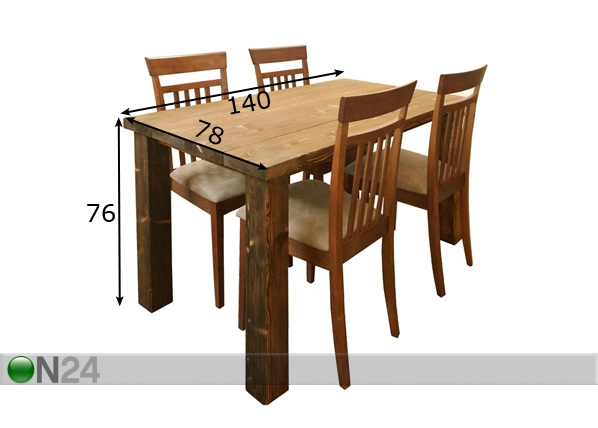Обеденный стол 140x78 cm размеры