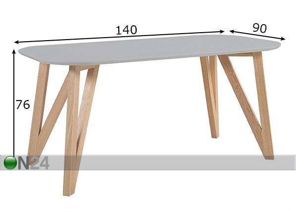 Обеденный стол 140x90 cm размеры