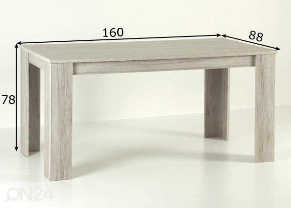 Обеденный стол 160x88 cm размеры