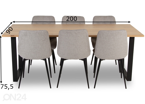 Обеденный стол 200x90 cm размеры