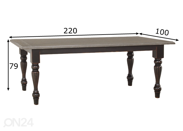 Обеденный стол 220x100 cm размеры