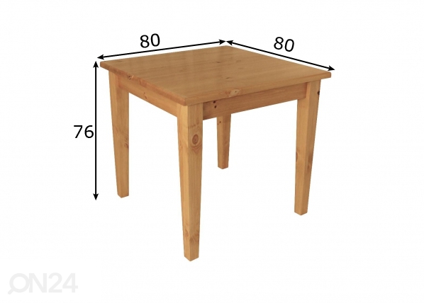Обеденный стол 80x80 cm размеры