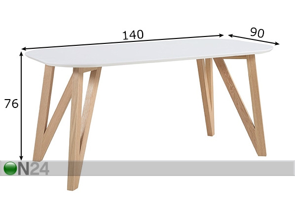 Обеденный стол 90x140 cm размеры