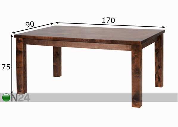 Обеденный стол 90x170 cm размеры