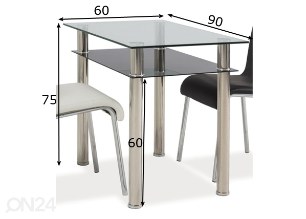 Обеденный стол 90x60 cm размеры
