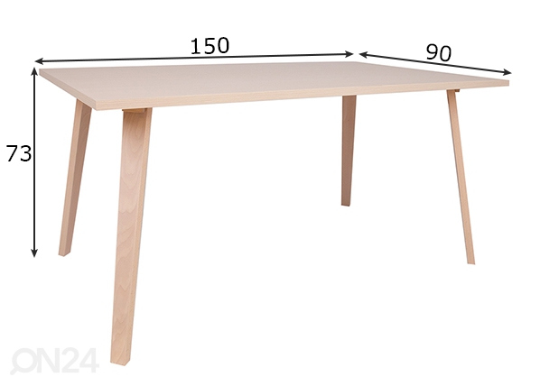 Обеденный стол Adora 90х150 см размеры