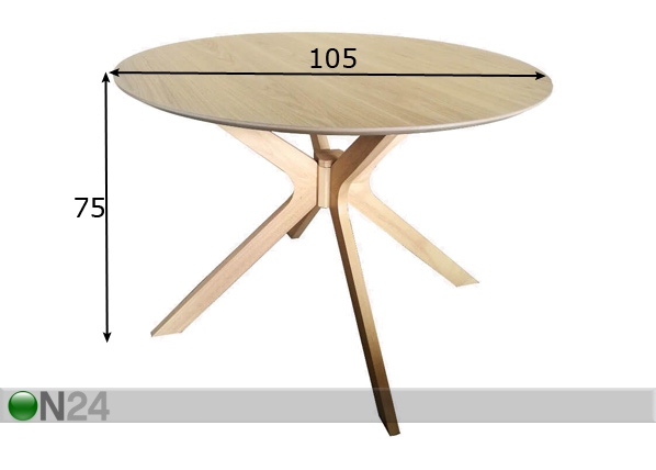Обеденный стол Alard Ø 105 cm размеры