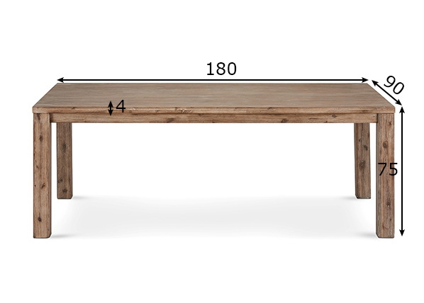 Обеденный стол Alaska 180x90 cm размеры