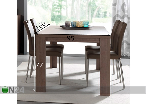 Обеденный стол Aldis 95x160 cm размеры
