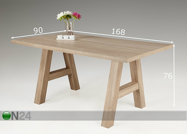 Обеденный стол Alma 90x168 cm размеры