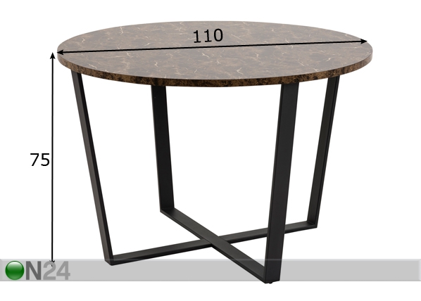 Обеденный стол Amble Ø 110 cm размеры