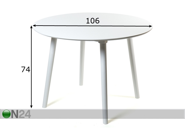 Обеденный стол Andria Ø 106 cm размеры