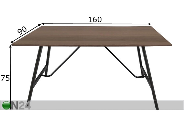 Обеденный стол Andy 160x90 cm размеры