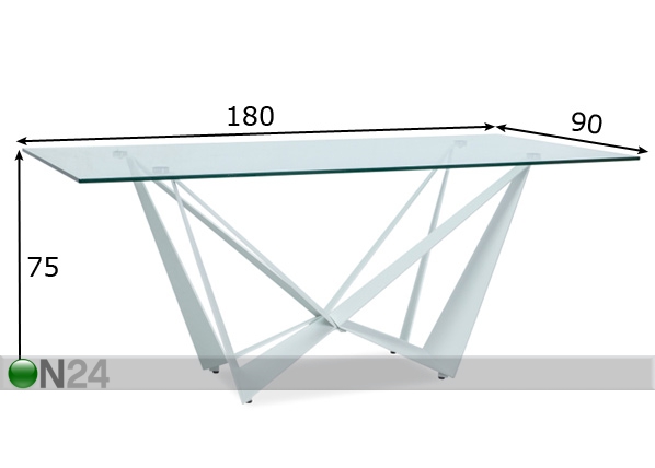Обеденный стол Aston II 180x90 cm размеры