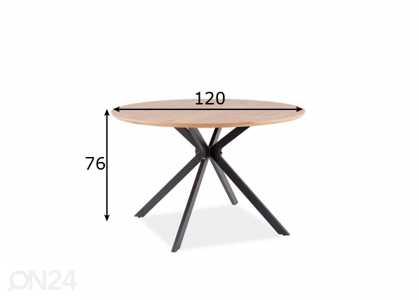 Обеденный стол Astra Ø 120 cm размеры