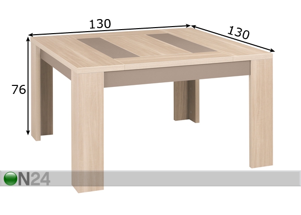 Обеденный стол Atlanta 130x130 cm размеры