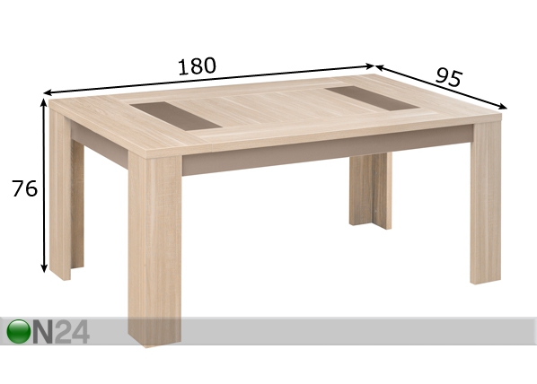 Обеденный стол Atlanta 180x95 cm размеры