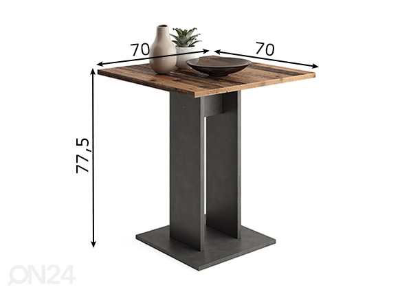 Обеденный стол Bandol 1 70x70 cm размеры