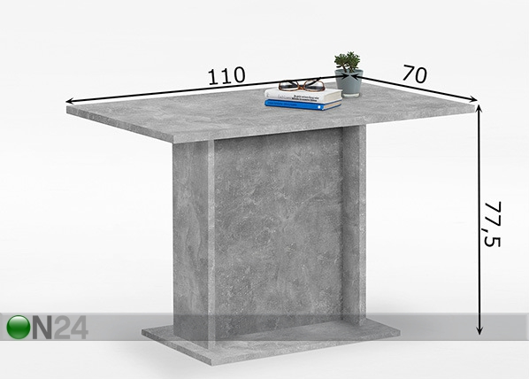 Обеденный стол Bandol 3 70x110 cm размеры