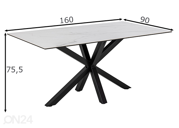 Обеденный стол Beira 160x90 cm размеры