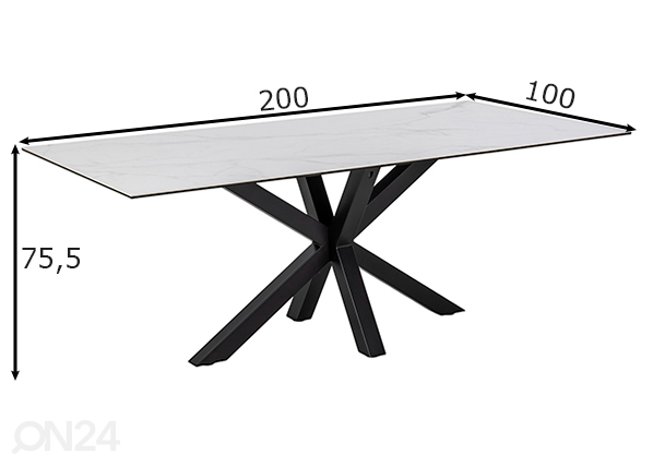Обеденный стол Beira 200x100 cm размеры