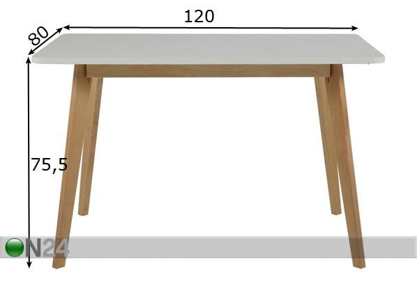 Обеденный стол Bend 120x80 cm размеры