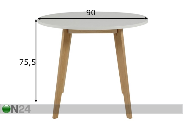 Обеденный стол Bend Ø 90 cm размеры