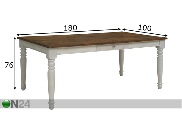 Обеденный стол Berit 100x180 cm размеры