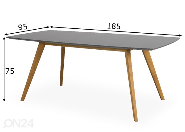 Обеденный стол Bess 185x95 cm размеры