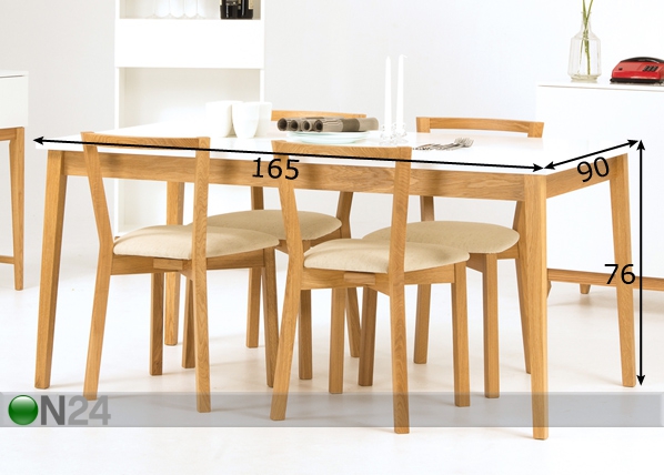 Обеденный стол Blanco Dining Table 90x165 cm размеры