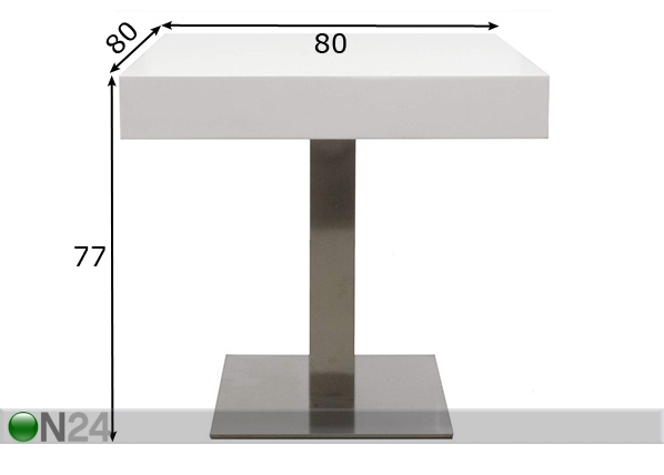 Обеденный стол Bloc 80x80 cm размеры