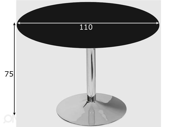 Обеденный стол Borba Ø 110 cm размеры