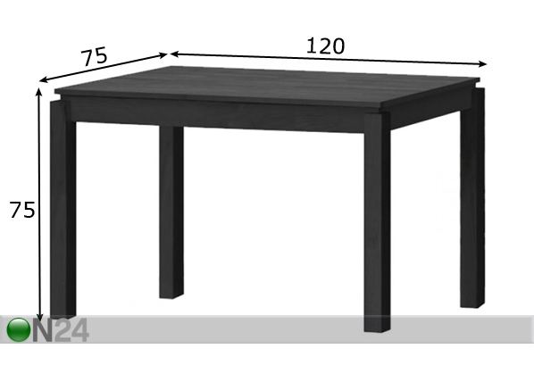 Обеденный стол Caira 120x75 cm размеры