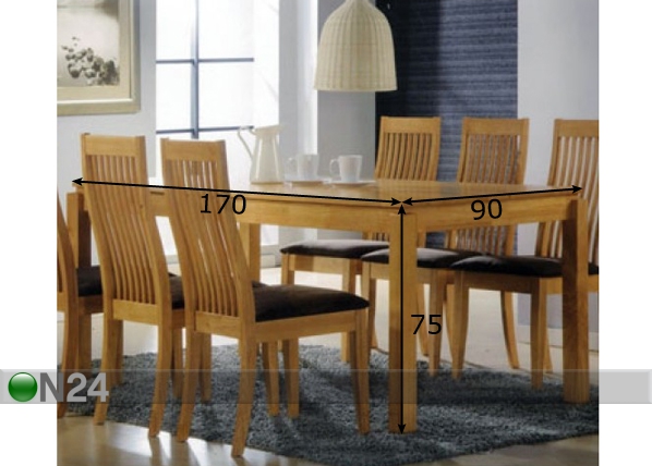 Обеденный стол Caira 170x90 cm размеры