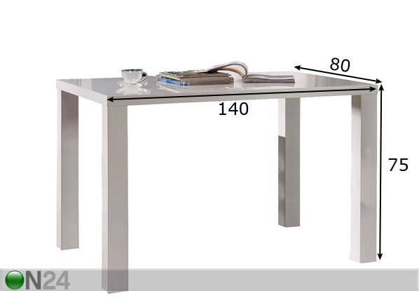 Обеденный стол Canberra 140x80 cm размеры