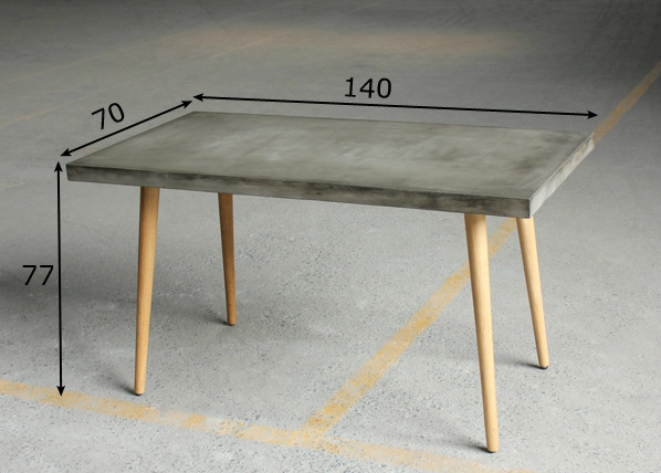 Обеденный стол Cement 140x70cm размеры