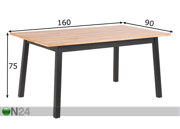 Обеденный стол Chara 90x160 cm размеры