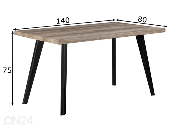 Обеденный стол Chicago 140x80 cm размеры
