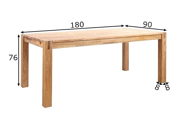 Обеденный стол Chicago New 90x180 cm размеры