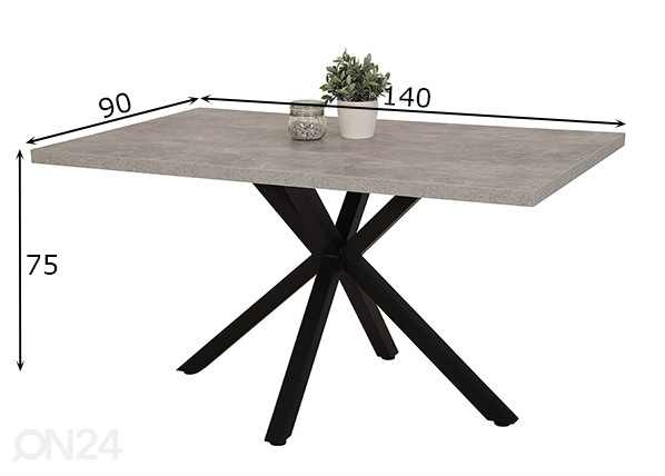 Обеденный стол Cleo I 90x140 cm размеры