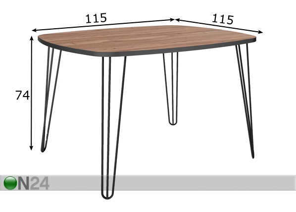 Обеденный стол Colada 115x115 cm размеры